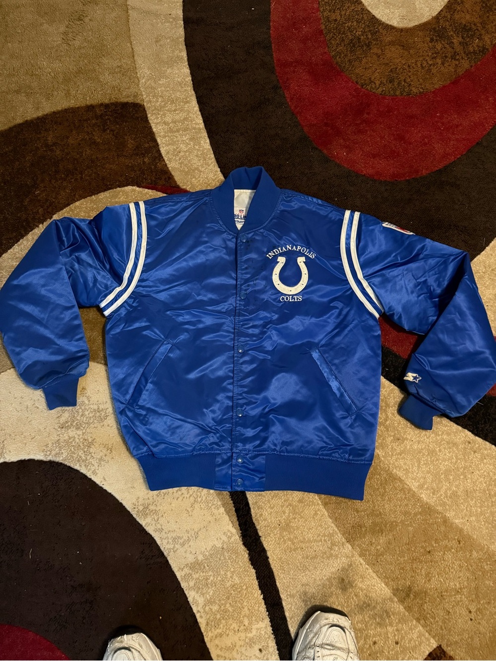 STARTER Royal Blue Indianapolis Colts Satin Jacket vintage rare made in USA